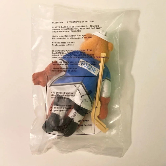 Vintage 1995 McDonalds Toy Fozzie Bear Muppets Hockey NHL Plush - Picture 5 of 9